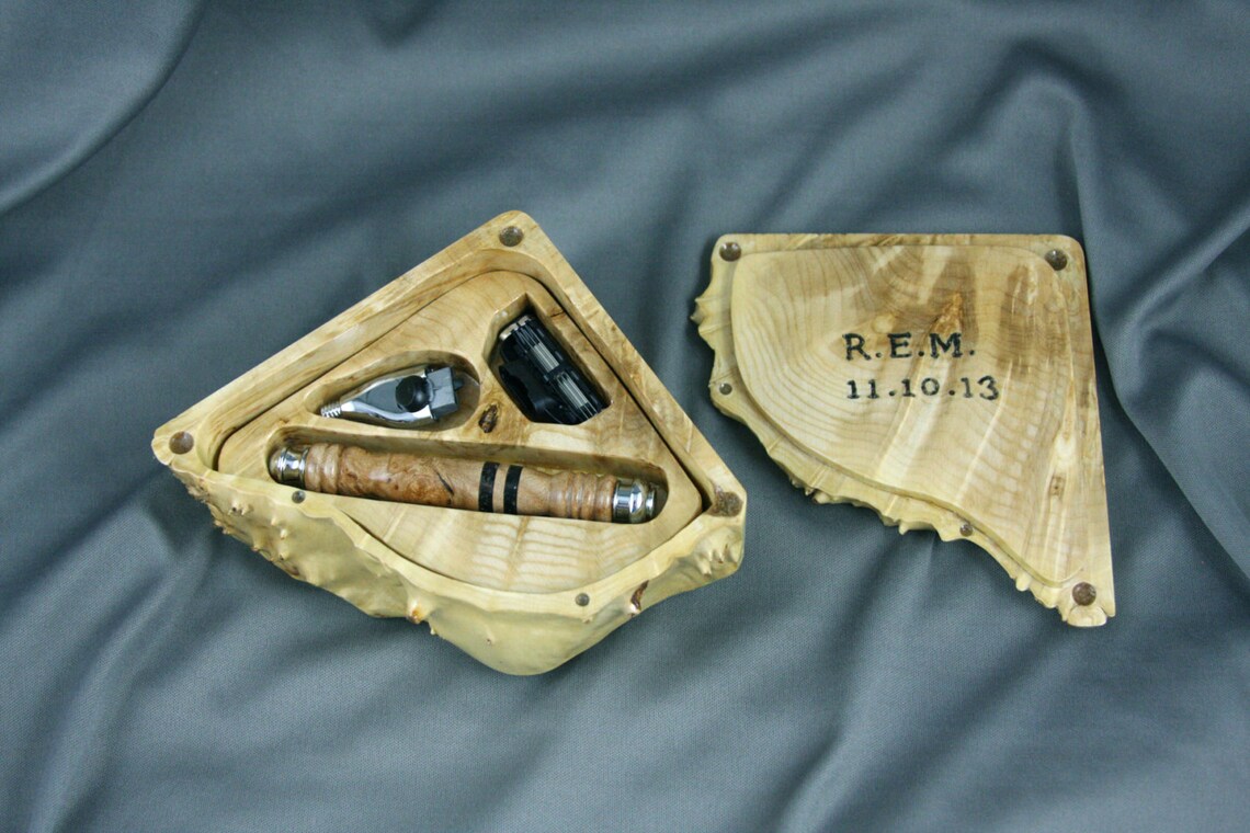 Engraved Travel Shaving Kit Box Men's Shaving Razor Handle Etsy