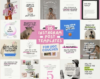 UGC Coach Instagram Post Templates: Canva Editable Social Media Kit (Digital Download)