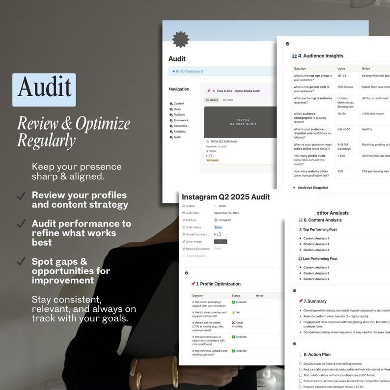 Plantilla de planificador de redes sociales de Notion para administradores, creadores y autónomos de redes sociales: calendario y panel de contenido imagen 9