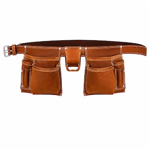 Organiseur de ceinture à outils en cuir fait main - Ceinture de travail professionnelle pour menuisier et électricien