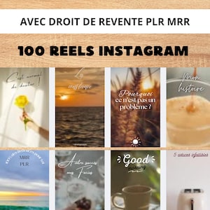 Peut inclure: Une mosaïque de neuf idées de reels Instagram avec des superpositions de texte en français. Les reels présentent des images d'une fleur jaune, d'un coucher de soleil sur l'océan, d'un champ de blé, d'une tasse de café, d'un lever de soleil sur l'océan, d'une tasse de café, d'un grille-pain, d'un coucher de soleil sur l'océan et d'une tasse de café. Les superpositions de texte incluent des phrases comme "C'est normal de douter!" et "Pourquoi ce n'est pas un problème?"