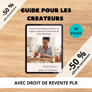 Digital product with PLR resale rights, French digital marketing guide, ebook selling online for creators, express guide