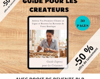 Digital product with PLR resale rights, French digital marketing guide, ebook selling online for creators, express guide