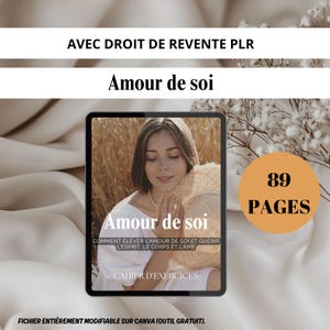 Self-love, self-acceptance, digital product with resale rights, French digital marketing guide, ebook