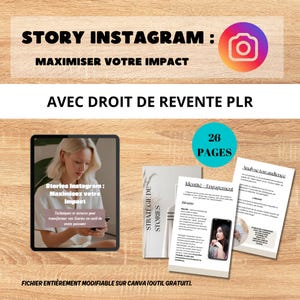 Digital product with PLR resale rights, French digital marketing guide, ebook sell online on Instagram - MRR PLR resale rights