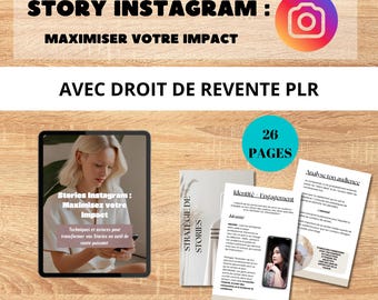 Digital product with PLR resale rights, French digital marketing guide, ebook sell online on Instagram - MRR PLR resale rights