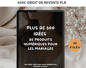 Digital product ideas for weddings, Digital product with PLR resale rights, French digital marketing guide, ebook,
