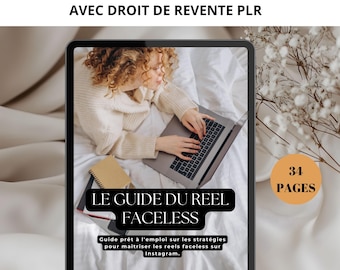 The Faceless Reel Guide, a digital product with resale rights, a French digital marketing guide, ebook.