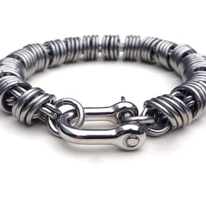 Men's Silver Bracelet / Thick Bracelet / Stainless Steel Men's Bracelet / Coil Chain / Men's Round Bracelet / Heavy Jewelry / Men's Jewelry