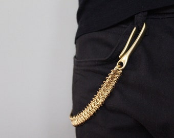 Men Gold Metal Key Wallet Chain Multi Ring Links Jeans Holder Biker Westen Style