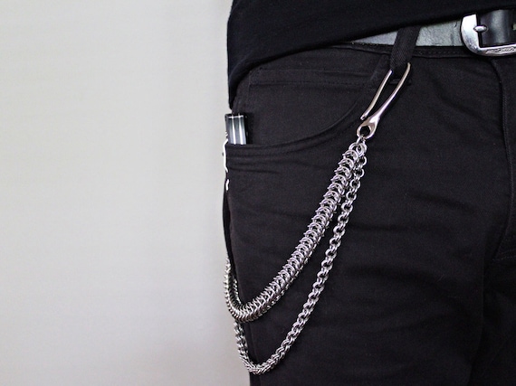 Double Strand Wallet Chain, Heavy Wallet Chain, Stainless Steel