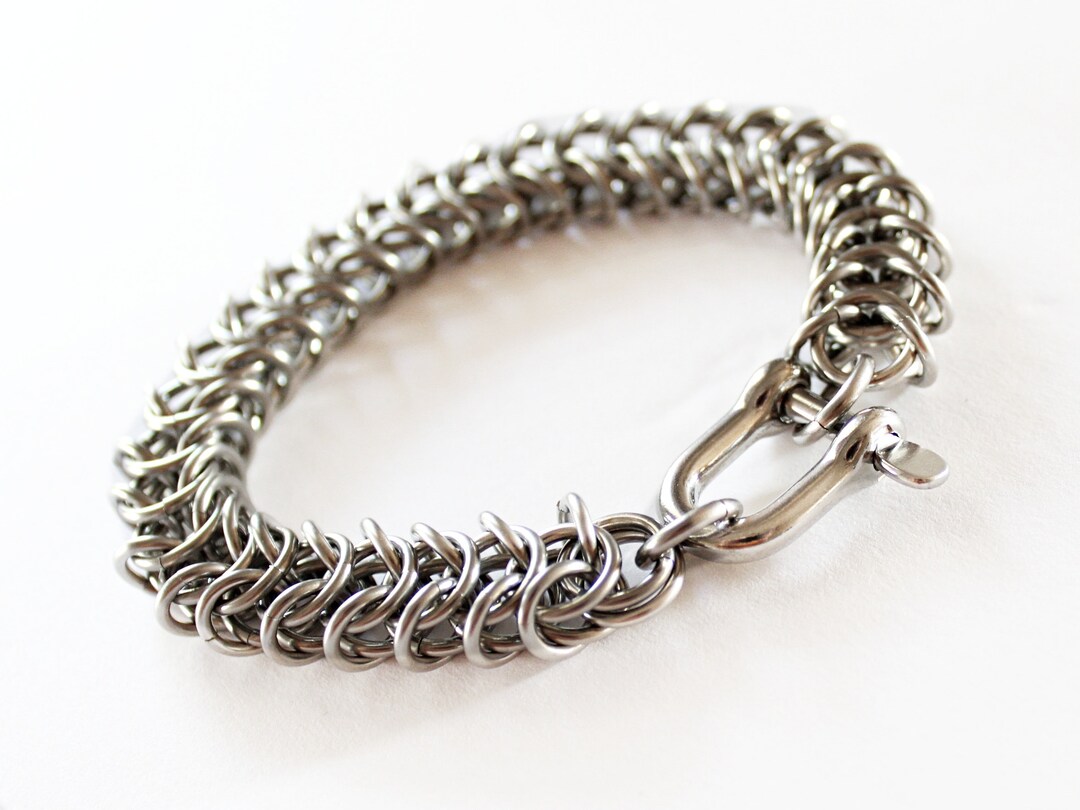 Mens Silver Bracelet / Mens Bracelet / Kings Link Chain / Stainless ...