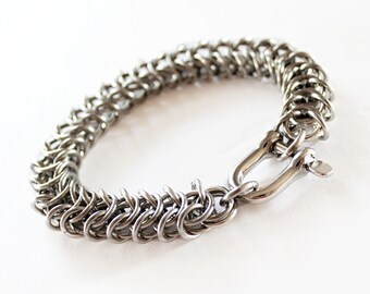 Zilveren herenarmband / herenarmband / Kings schakelketting / roestvrijstalen sieraden / sieraden voor hem / dikke metalen armband