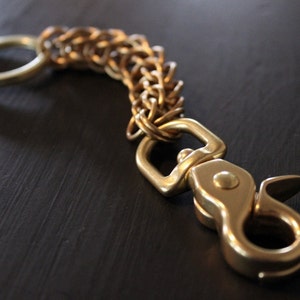 Brass or Stainless Steel/Nickel Persian Key Chain with Trigger Clasp
