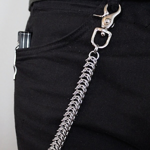 Wallet Chain / Kings Link / Heavy Wallet Chain / Biker Wallet Chain / Stainless Steel / Mens Silver Jewelry / Mens Accessories / Box Chain