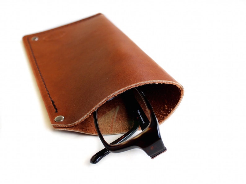Leather Eyeglasses Case Mens or Womens Leather Glasses Case Etsy