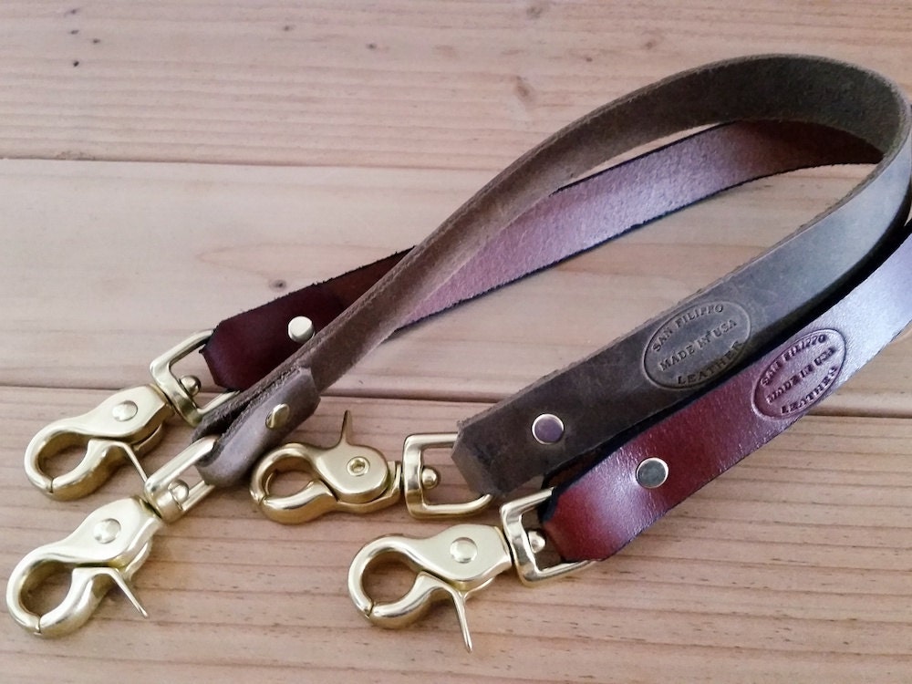 Brass and Leather Wallet Chain, Men's Leather Wallet Chain