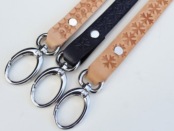 Tooled Leather Wallet Chain / Leather Wallet Leash / 17 Inch - Etsy