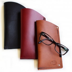 Personalized Leather Eyeglasses Case: Stiff Sunglasses Sleeve