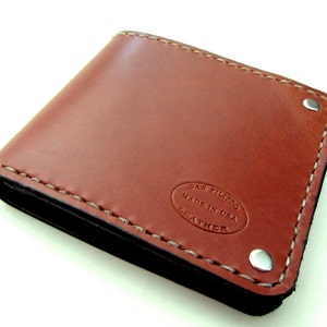 Cartera de cuero plegable / Cartera marrón whisky para hombre / Cartera de alta gama / Cartera con monograma / Cartera personalizada / Regalo para él / Marrón claro