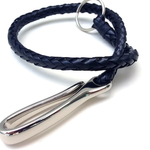 Chaîne de portefeuille en cuir tressé avec crochet en nickel, Chaîne de portefeuille en cuir pour homme, Porte-clés en cuir tressé, Cadeaux uniques pour homme