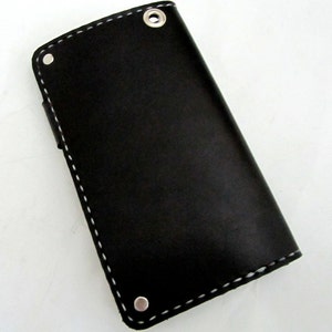 Black Leather Side Snap Wallet image 4