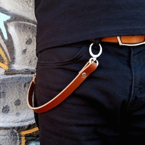 Leder Brieftasche Kette mit ovalem Clip, Leder Accessoires für Herren, Benutzerdefinierte Leder Kette Brieftasche, einzigartige Brieftasche Ketten
