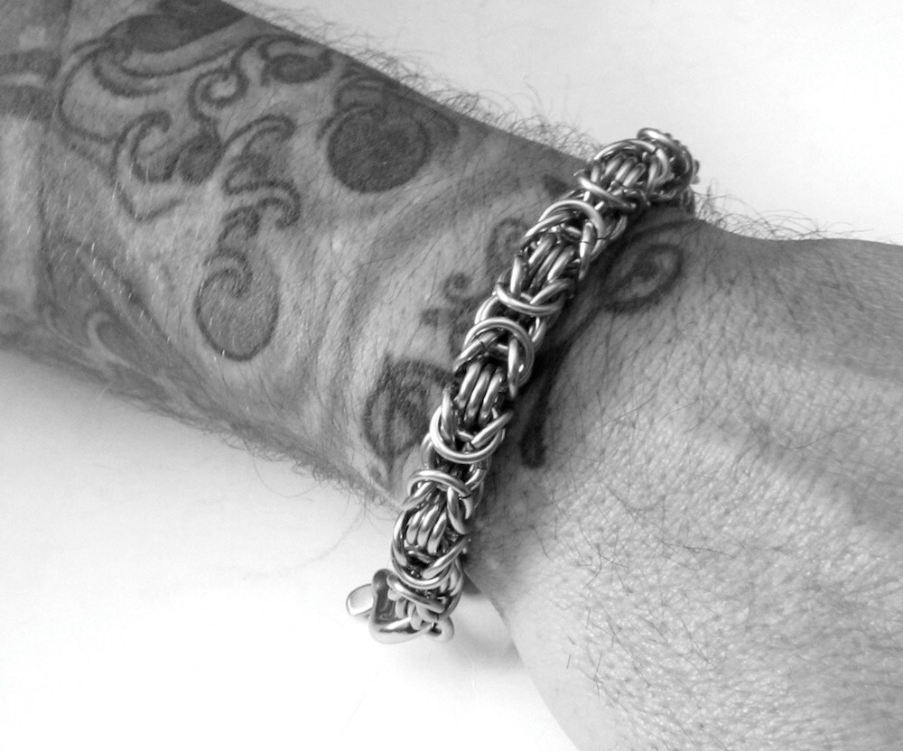 Men's Chain Bracelet / Stainless Steel Jewelry / Byzantine | Etsy