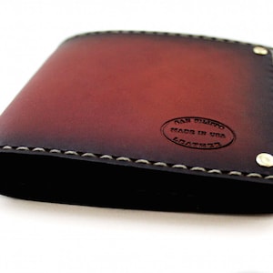 Cartera de cuero para hombre / Cartera personalizada / Brown Sunburst Bifold / Cartera de cuero personalizada / Regalos para hombre / Cartera de cuero pequeña / Monograma