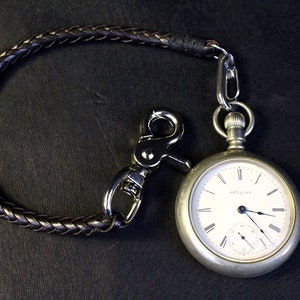 Pocket Watch Chain / Braided Leather Pocket Watch Strap / Chain for Pocket Watch / Pocket Watch Case