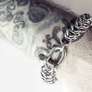 Mens Silver Bracelet / Mens Bracelet / Kings Link Chain / Stainless ...