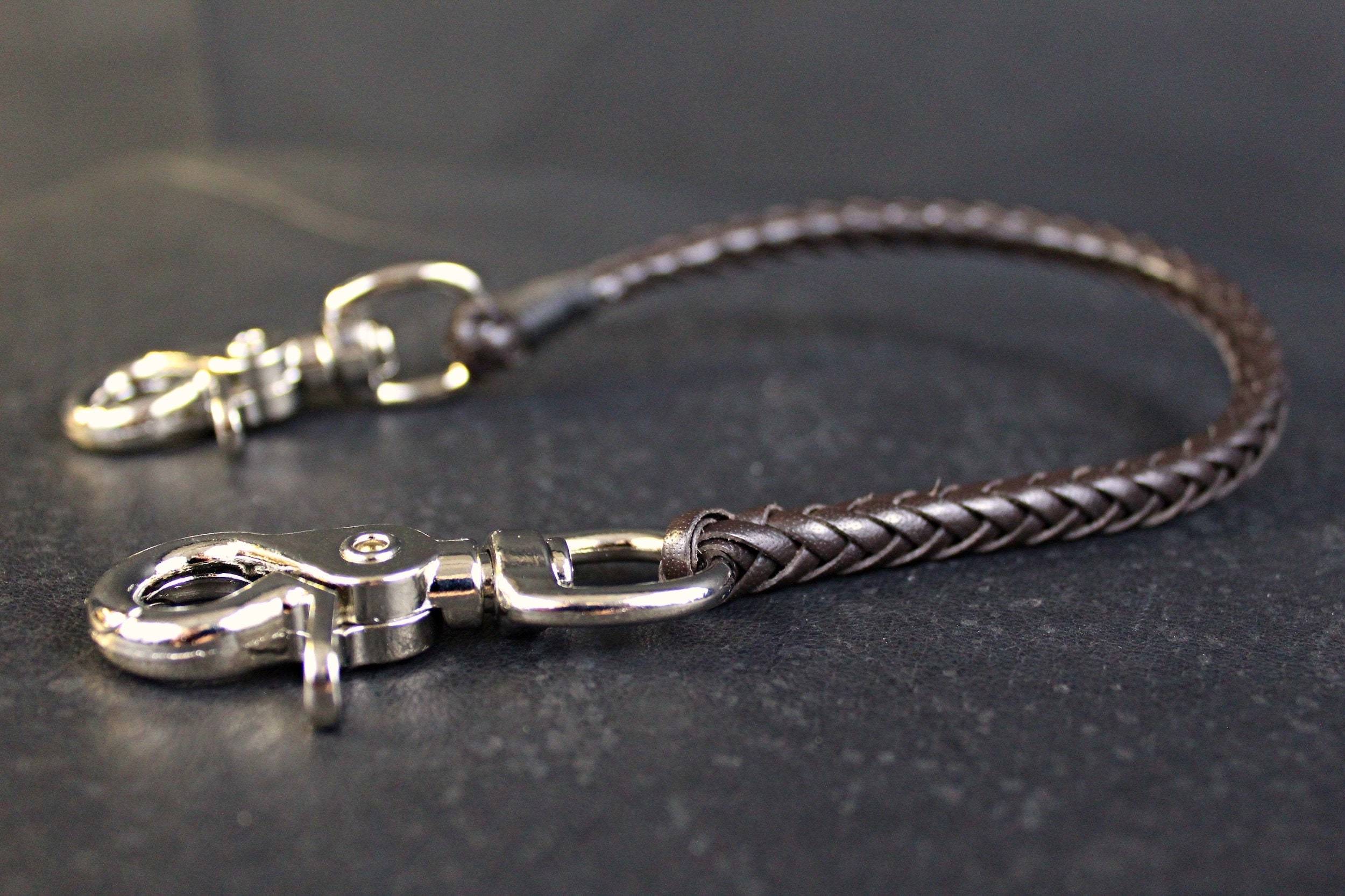 Trigger Clasp Leather Wallet Chain / NickelSilver Hardware / Etsy