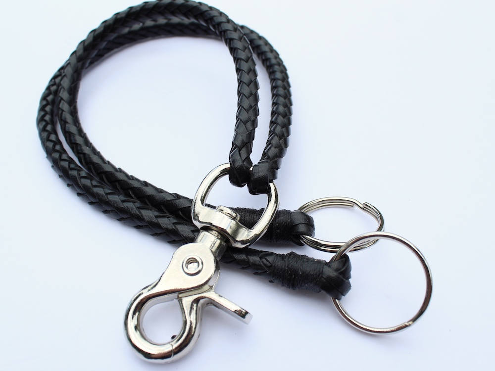 Hand Braided Leather Double Wallet Chain: Men's Key Chain - Etsy