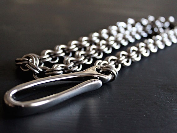 Mens Wallet Chain, Iron Heart Stainless Steel Custom Chain, Men's Silver  Jewelry, Unique Wallet Chain, Boyfriend Gift, Fish Hook 