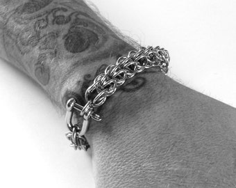 Thick Silver Bracelet / Men's Bracelet / Mens Silver Bracelet / Persian Chain / Stainless Steel Jewelry / Mens Custom Jewelry / Gift For Him