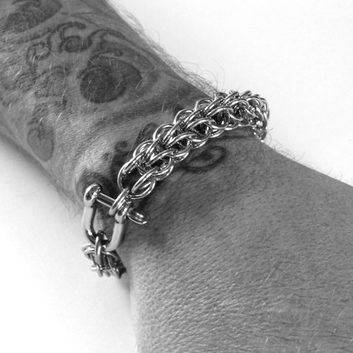 Men's Silver Bracelet / Thick Bracelet / Stainless Steel - Etsy