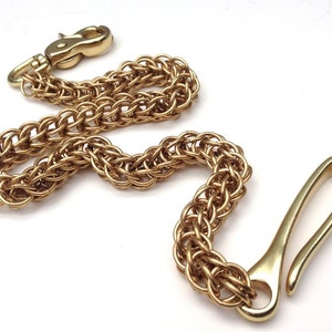 Herren Brieftasche Kette, Messing Persische Kette, Brieftasche Kette mit Haken, Chainmaille Brief Kette, Herren Schmuck, Geschenk für Männer, Gold Brieftasche Kette