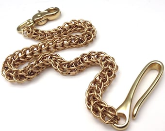 Brass Persian Chain Wallet Chain with Hook - Mens Jewelry