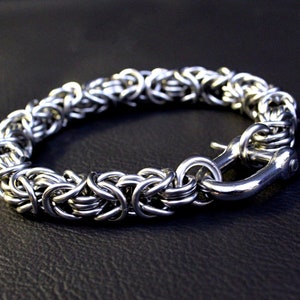 Bracelet chaîne byzantin en acier inoxydable pour homme