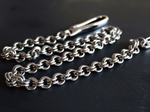 Hand Woven Stainless Steel Wallet Chain: Heavy Duty, Iron Heart - Etsy