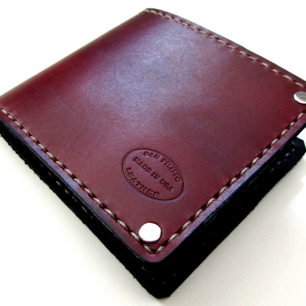 Mens Leather Wallet, Classic Oxblood Leather Bifold, Personalized Leather Wallet, Monogrammed, Custom Menswear, Gift For Him