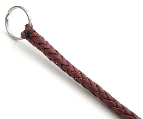 Leather Wallet Chain, Hand Braided, Nickel Hardware, Men's