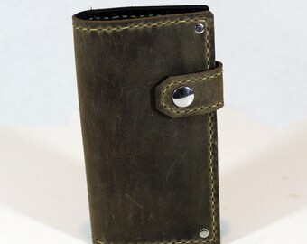 Men's Leather Full Size Wallet with Side Snap