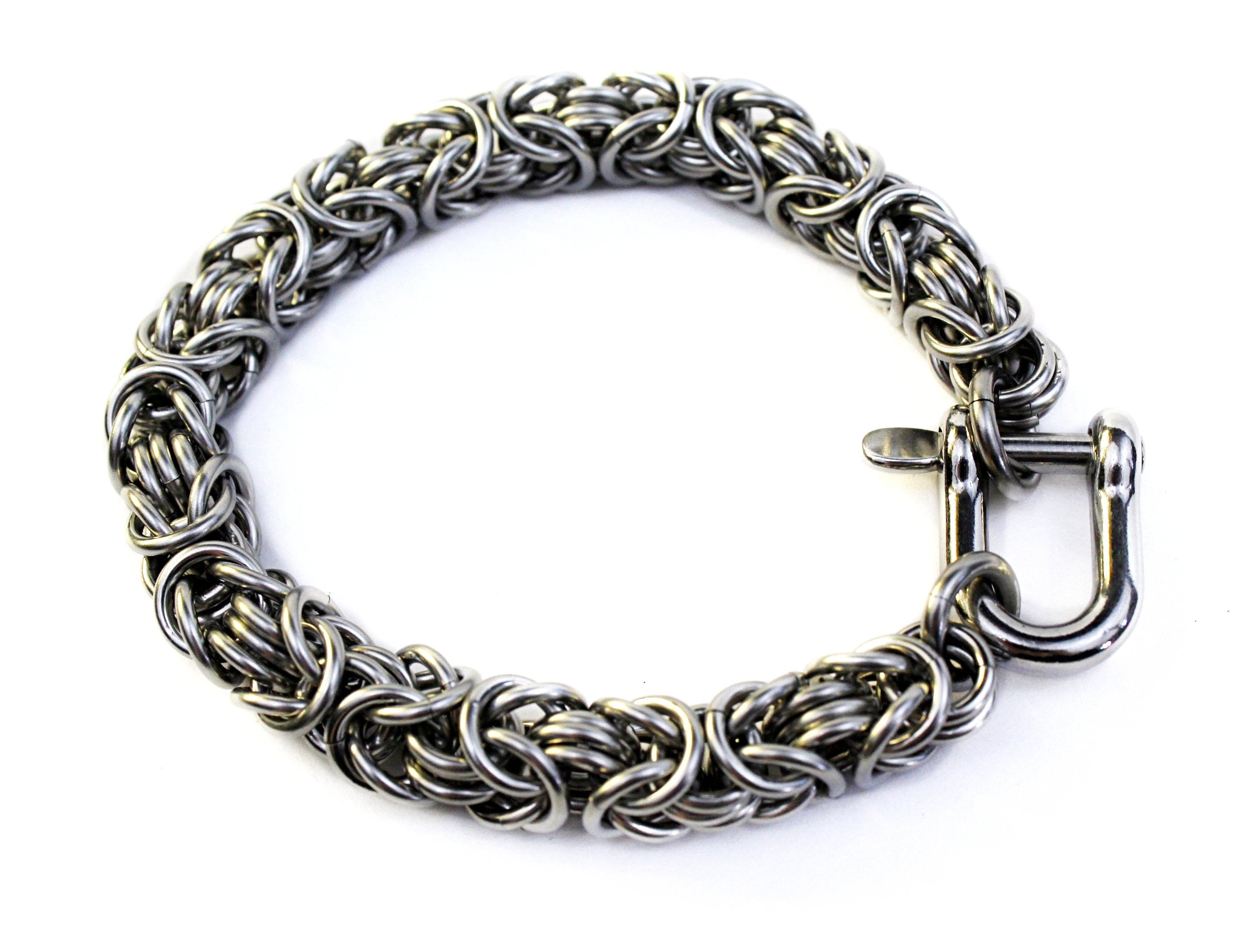 Men's Chain Bracelet / Stainless Steel Jewelry / Byzantine Etsy