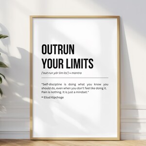Runner Print Motivational Quote - Marathon gift, Runner Gift, inspirational Art, Mindset Printable Wall Art, Minimalist and Desk Decor