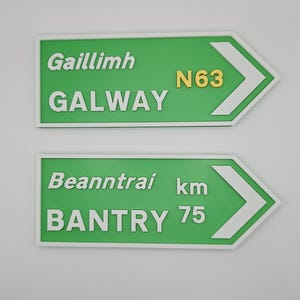 Personalisiertes 3D gedrucktes irisches Straßenschild, kundenspezifisches Stadtdekor, Irland Abstandsschild