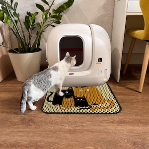 Kattenbakmat – bedrukt ontwerp en eenvoudig schoon te maken – (45 x 60 cm / 17 x 24 inch) normaal formaat