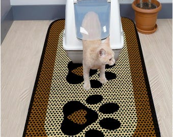 Cat Litter Mat – Printed Simple Design & Easy-Clean – Extra-Large (60×120 cm / 24×47 in)