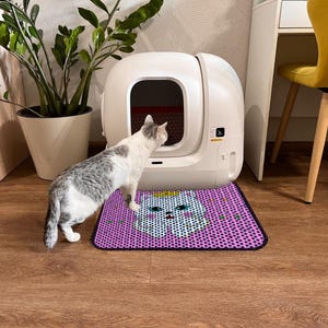 Kattenbakmat – bedrukt ontwerp en eenvoudig schoon te maken – (45 x 60 cm / 17 x 24 inch) normaal formaat