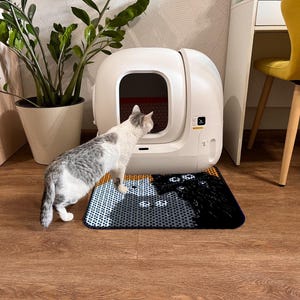 Kattenbakmat – bedrukt ontwerp en eenvoudig schoon te maken – (45 x 60 cm / 17 x 24 inch) normaal formaat